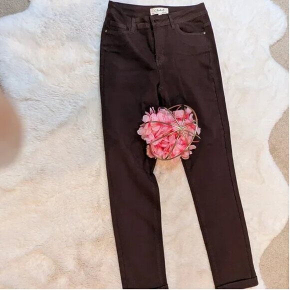NWT Charlie B Cuffed Hem Twill Jeans - Mocha - Picture 4 of 10
